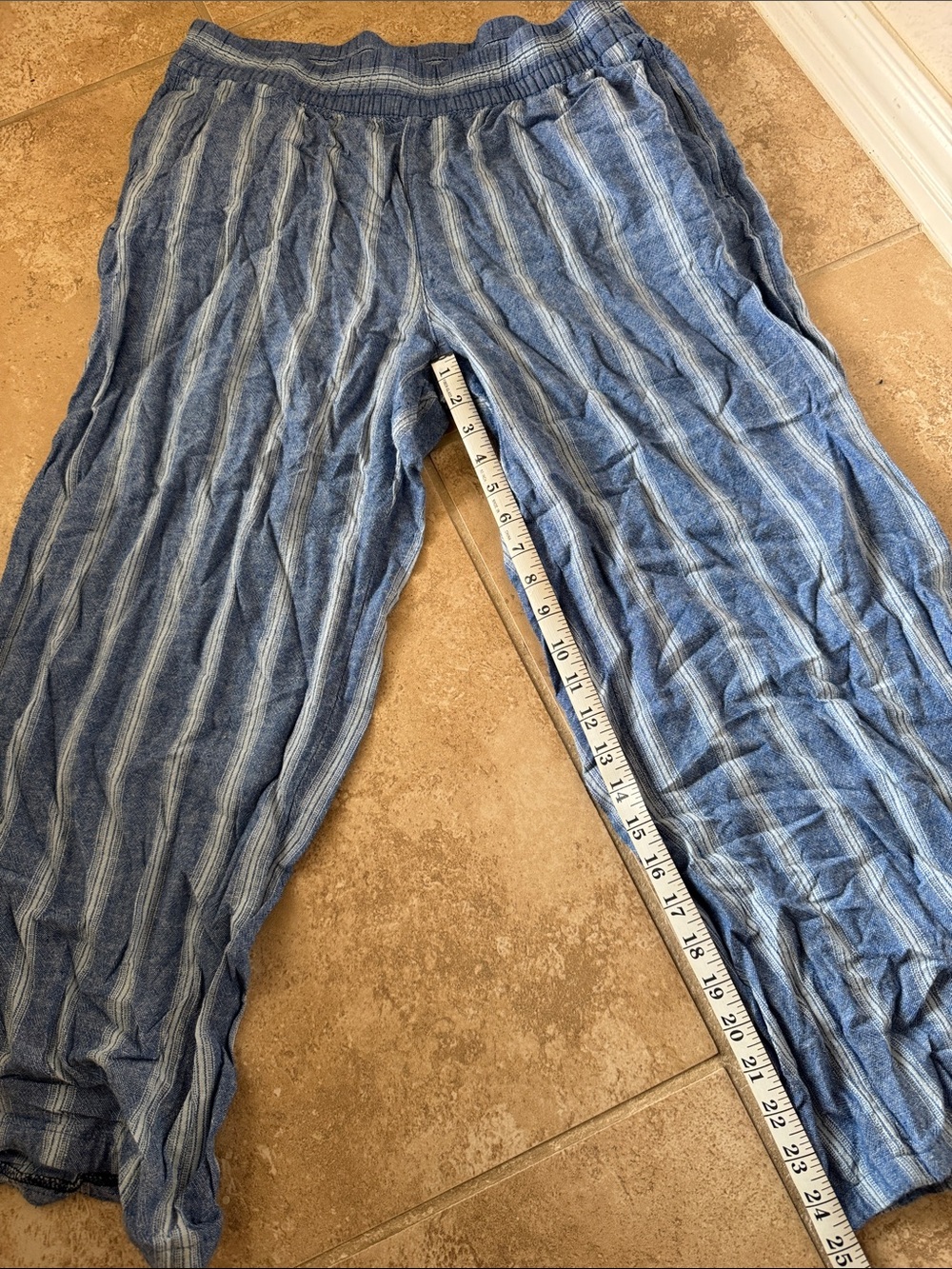 Old Navy Blue Striped Wide Leg Pants